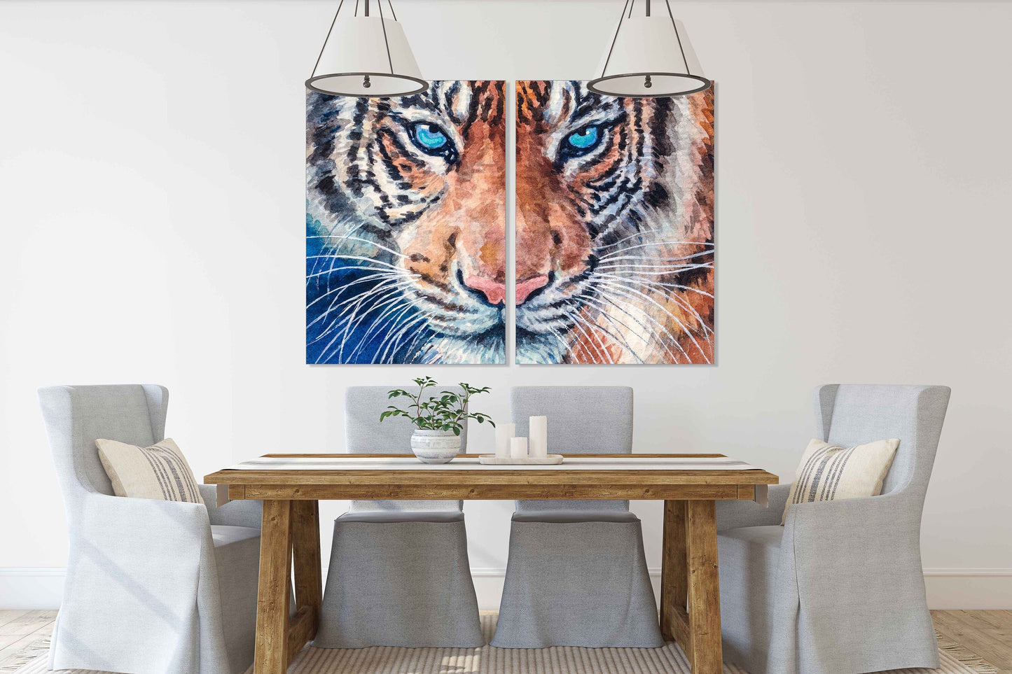 Tiger wall art print Trendy room wall decor framed canvas painting Сontemporary wild animal for bedroom living room kitchen wall art