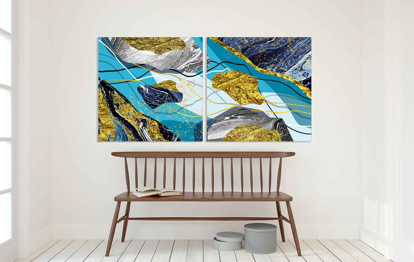 Canvas wall art Modern abstract canvas painting Bright wall art Multi panel canvas print room wall decor Extra large wall art