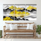 Gray and Gold mountains wall art paintings on canvas, wall pictures mountains, nature wall art, home wall decor, mountain art print