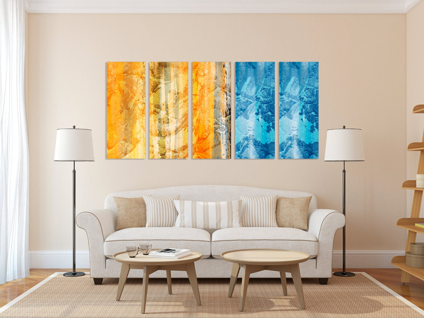 Extra large canvas wall art Modern abstract canvas print Bright wall art Multi panel canvas room wall decor Abstract canvas painting