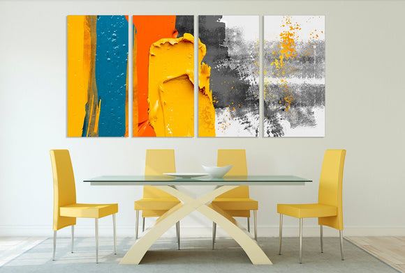 Pour painting Bright large wall art Modern abstract art Multi panel canvas Abstract wall art Abstract painting Extra large wall decor