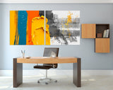 Pour painting Bright large wall art Modern abstract art Multi panel canvas Abstract wall art Abstract painting Extra large wall decor
