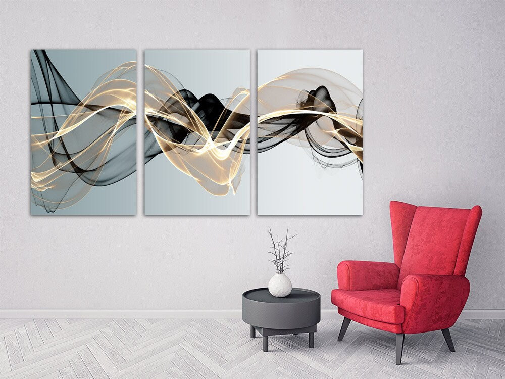 Modern abstract art Black and white art Multi panel canvas room wall decor Abstract wall art Abstract painting Extra large wall art