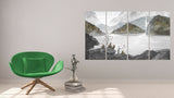 Smoky mountains wall art, Rocks and mountains сanvas painting, bedroom wall decor calm horizontal art