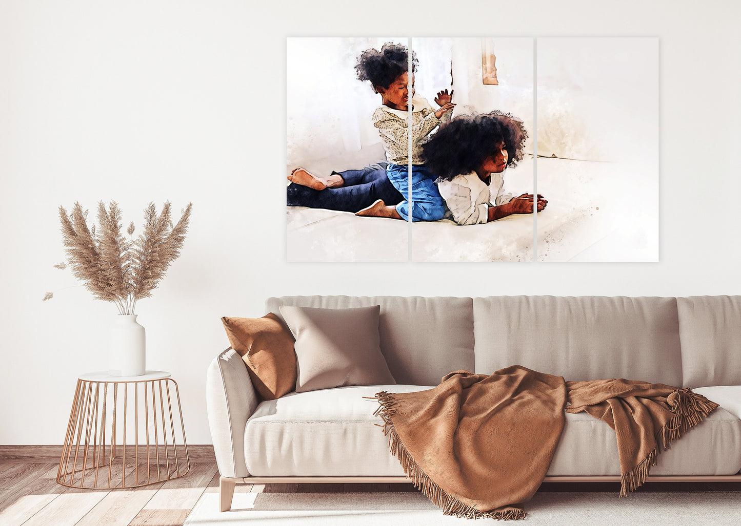 Contemporary african american art Trendy Black Afro woman wall art multi panel extra large canvas art painting