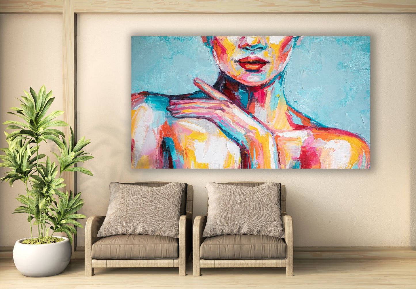 Naked woman painting print, woman oil painting, sexy woman wall art, beautiful woman art, canvas bathroom wall decor