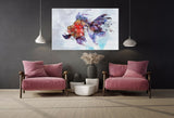 Fish wall art Over bed wall decor canvas painting Marine wall art  fish wall art Nautical wall art extra large wall art