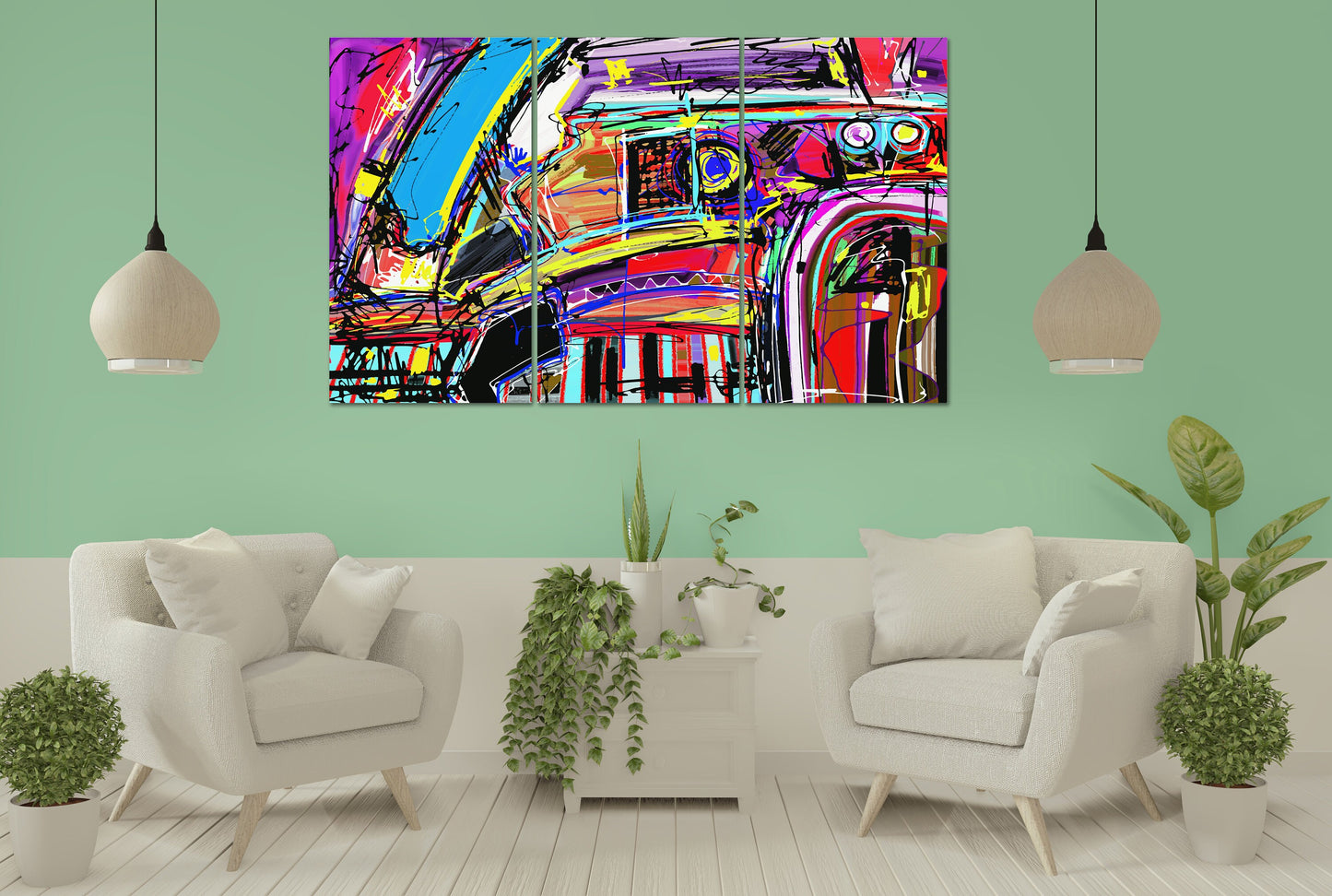 Graffiti wall art canvas paintings, trendy wall art, abstract street art print, graffiti poster, modern multi panel wall art