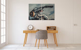 Motorcycle wall art, motorcycle print, retro canvas, gray wall decor, very large canvas paintings, housewarming gift