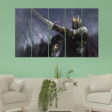Knight wall art, anime canvas painting, nursery wall decor, sword art, fantasy art print, dark fantasy wall art, knight poster