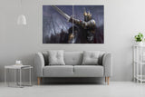 Knight wall art, anime canvas painting, nursery wall decor, sword art, fantasy art print, dark fantasy wall art, knight poster