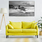 Seascape painting, large black and white canvas wall art, sea shore prints beach wall decor canvas painting