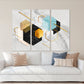 Blue gold wall art, marble minimalism abstract wall art, geometric art print, trend wall decor, extra large canvas painting