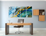 Abstract wall art, oversized wall art, blue and gold wall art, abstract painting extra large canvas wall art