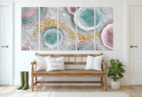 Japanese wall art, asian goldfish art, abstract canvas painting, horizontal home decor wall art, extra large multi panel wall art