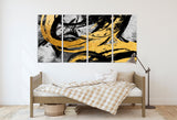 Oversized yellow and black wall art, abstract wall art, , blue and gold wall art, abstract painting extra large canvas wall art