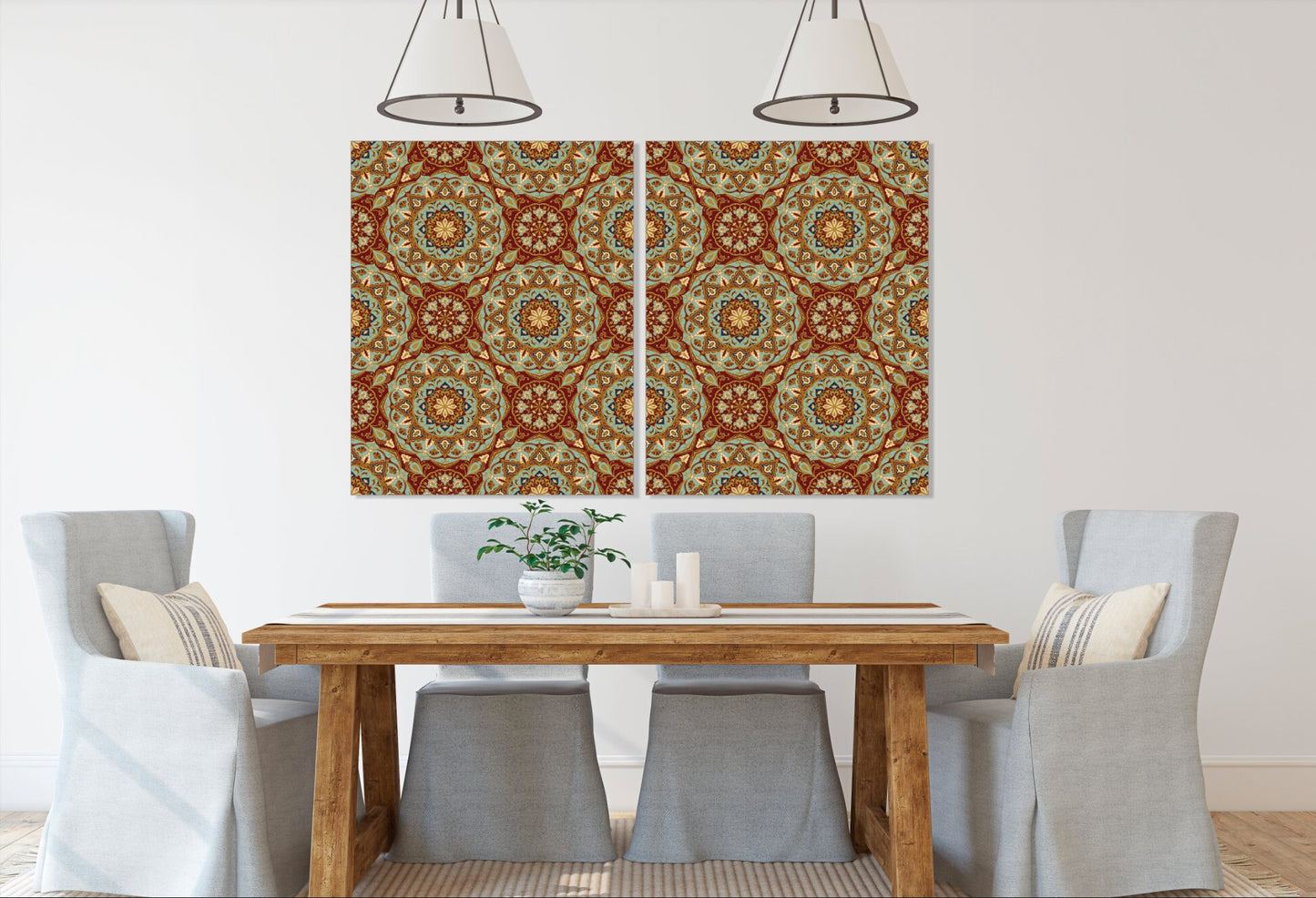 Mandala large canvas wall art print, buddha indian painting religious wall art