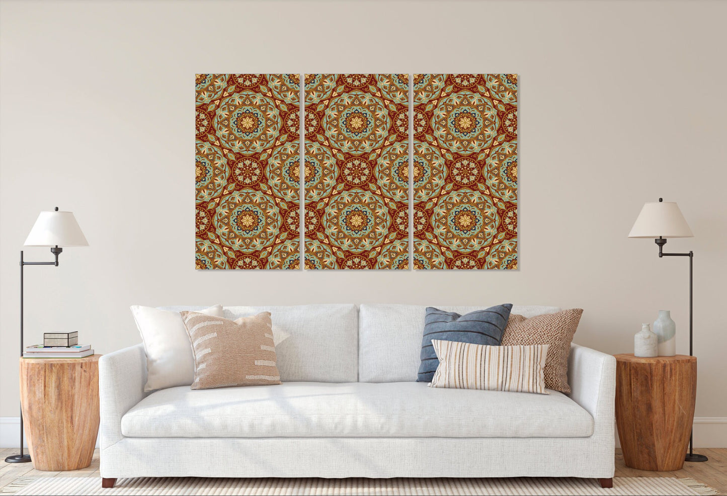 Mandala large canvas wall art print, buddha indian painting religious wall art