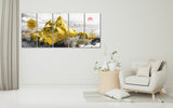 Gold mountains japanese wall art canvas paintings, wall pictures mountains, asian nature wall art, bedroomwall decor, mountain art print