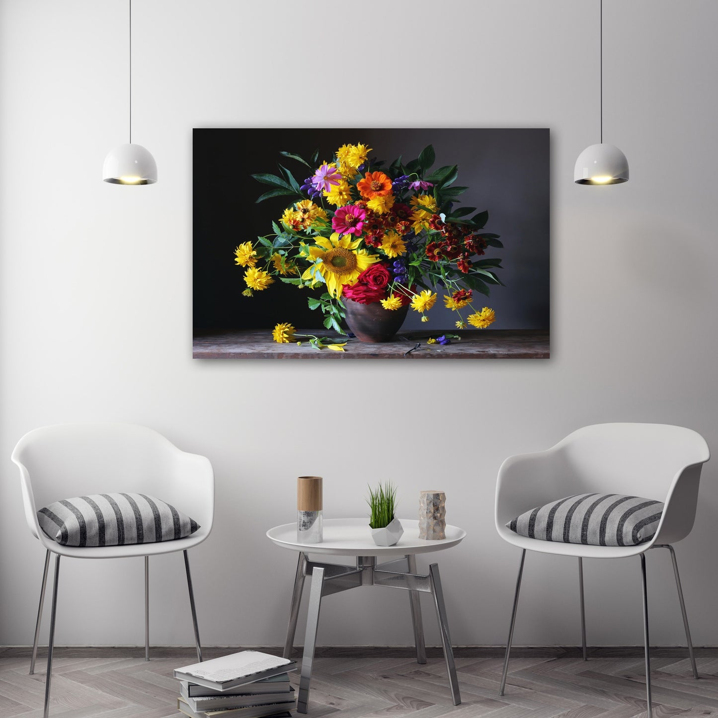 Floral canvas paintings, flowers farmhouse wall decor, botanical paintings, extra large canvas wall art