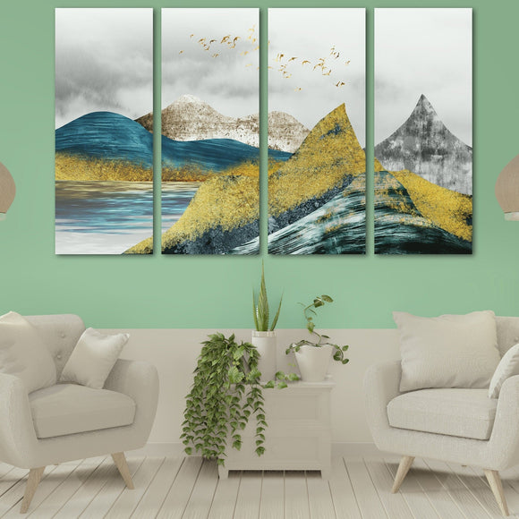 Blue ridge mountains abstract nature wall art canvas paintings japanese art canvas mountains wall art Smoky mountains gift