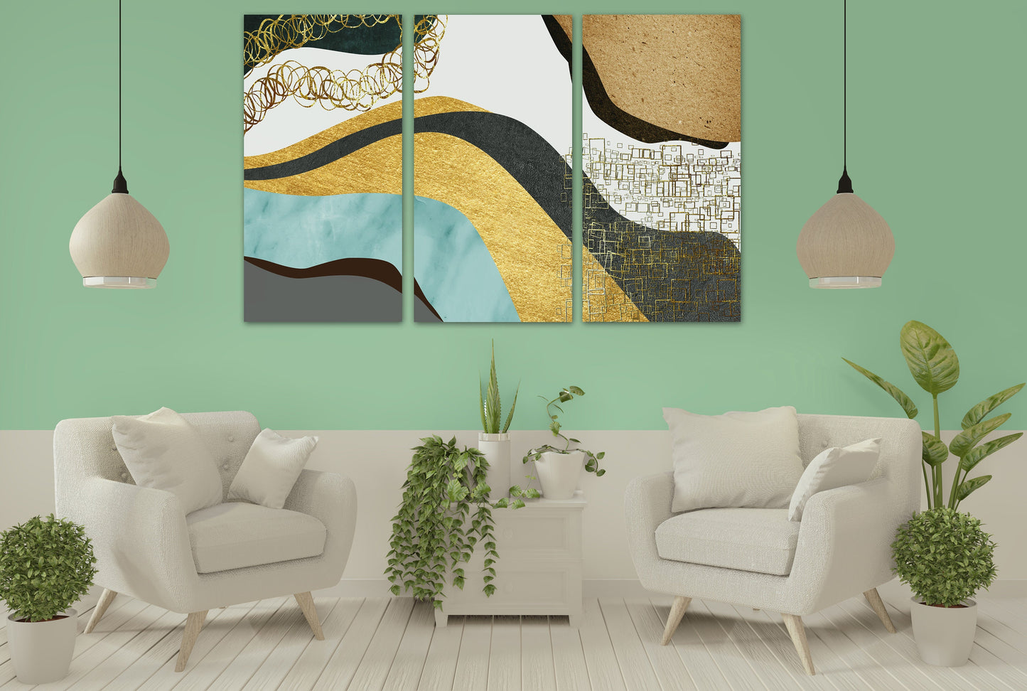 Abstract painting modern  extra large canvas wall art, abstract multi panel canvas