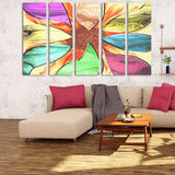 Modern abstract wall art, horizontal canvas print, huge painting, wall hanging decor, multi panel wall art
