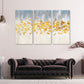 Multi panel abstract canvas, blue and yellow modern abstract painting, extra large canvas wall art