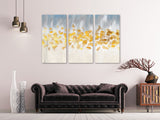 Multi panel abstract canvas, blue and yellow modern abstract painting, extra large canvas wall art