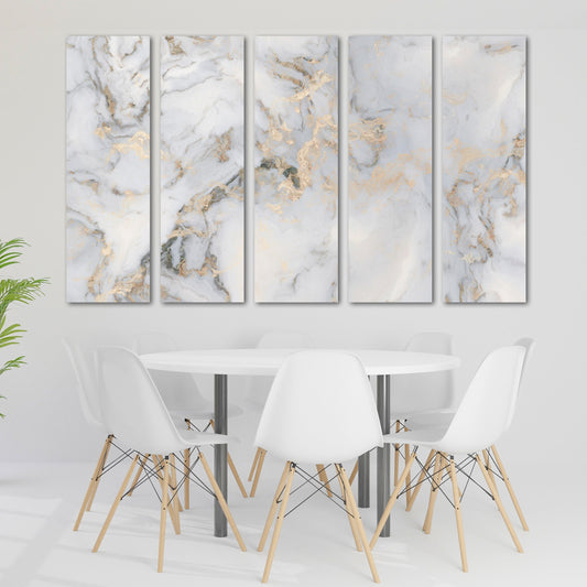 Marble canvas abstract, marble wall decor, white and gold wall art abstract wall art paintings on canvas, multi panel wall art