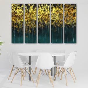 Green and gold extra large wall art, modern abstract printable art, multi panel canvas, abstract wall art painting aesthetic room decor