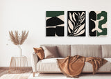Mid century modern abstract wall art, printable wall art set of 3, minimalist wall art, geometric canvas painting