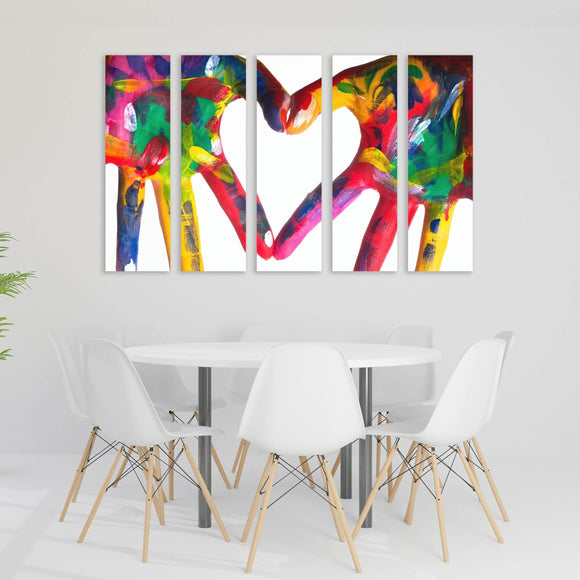 Heart wall art, love paintings, valentines day gift, love picture, heart wall decor, couple in love art