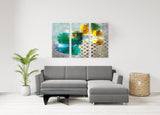Herb prints modern abstract wall art, abstract painting, leaves wall art, geometric wall art