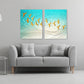 Blue and gold wall art, seascape painting, birds wall art, abstract canvas extra large wall art, blue prints wall art bedroom canvas prints