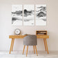 Rocks and mountains wall art, mountains canvas painting, modern abstract canvas, black and white wall art