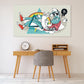 Abstract graffiti hipster wall art, pop culture gift, canvas wall art funny  Extra large wall art