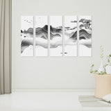 Rocks and mountains wall art, mountains canvas painting, modern abstract canvas, black and white wall art