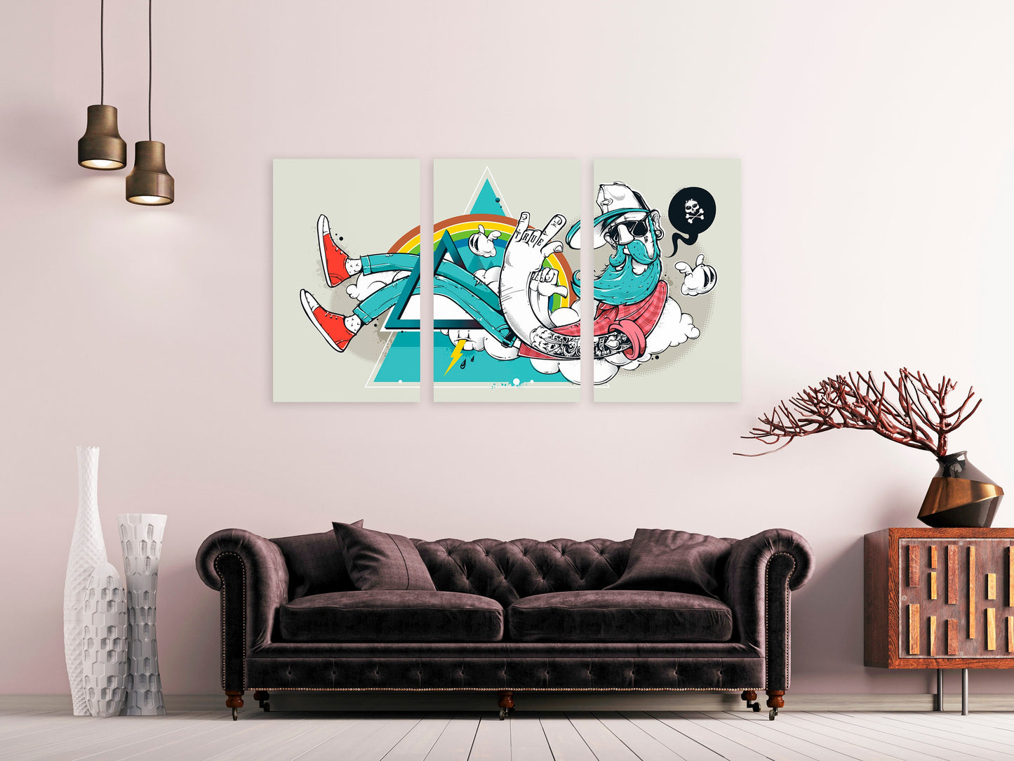 Abstract graffiti hipster wall art, pop culture gift, canvas wall art funny  Extra large wall art