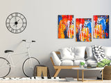 Abstract wall art, modern wall art paintings on canvas, decorative gift, printable wall art set of 3,  multi panel wall art