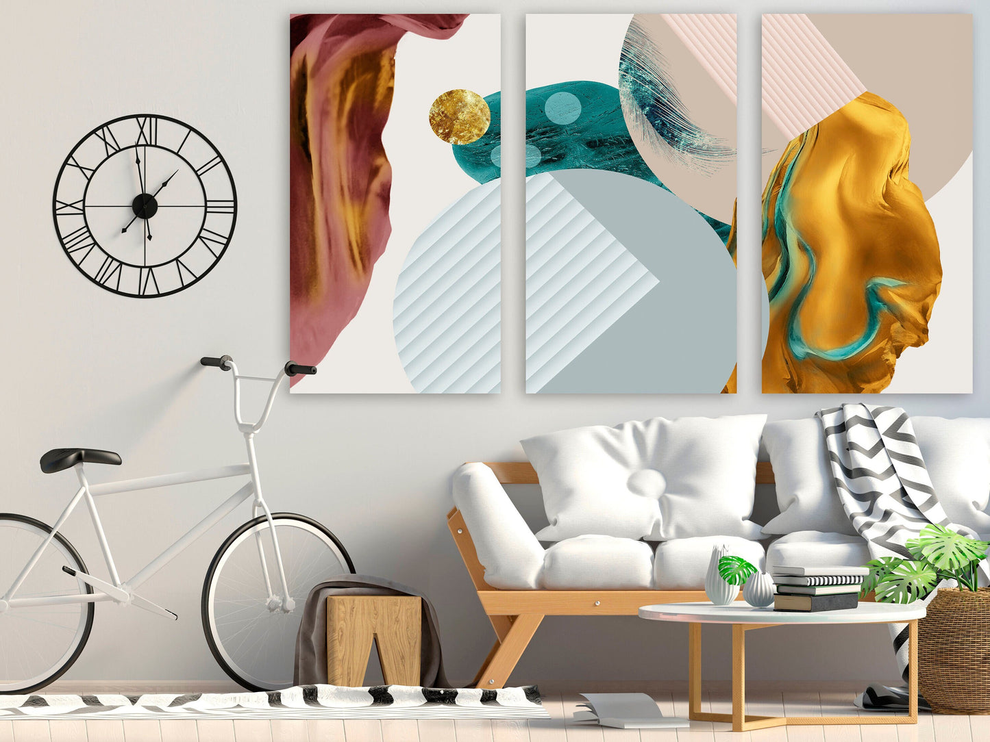 Quirky art print Abstract wall art, neutral gallery wall, trendy canvas painting, modern wall art, multi panel wall art