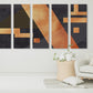 Multi piece abstract canvas wall decor, extra large trendy wall art, set of three geometric modern abstract housewarming prints for gift