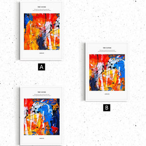 Colorful three piece canvas prints, abstract floating frame wall art, multi colored framed wall hanging decor, set of 3 printable artworks