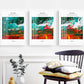 Three piece artworks in floater frame, abstract colorful wall art, multi colored wall hanging decor, sef of 3 framed abstract canvas prints