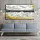 Abstract canvas wall art, extra large floating frame canvas print, waves hanging wall artwork, printable marine wall art, bedroom artwork