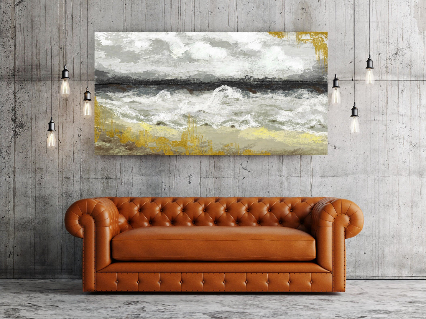 Abstract canvas wall art, extra large floating frame canvas print, waves hanging wall artwork, printable marine wall art, bedroom artwork