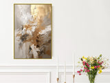 Abstract floater frame wall art, extra large oil painting canvas print, printable living room artwork, contemporary wall art for gift