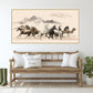 Large framed horses herd wall art, animal hanging wall decor in floater frame, printable western canvas artwork, mountains canvas print