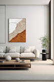 Abstract oil painting print, large conceptual wall art, floating frame artwork, printable orange gray canvas print, bedroom canvas wall art