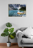 Large landscape wall art, floater frame mountains canvas print, printable river artwork, nature wall hanging decor, living room wall art